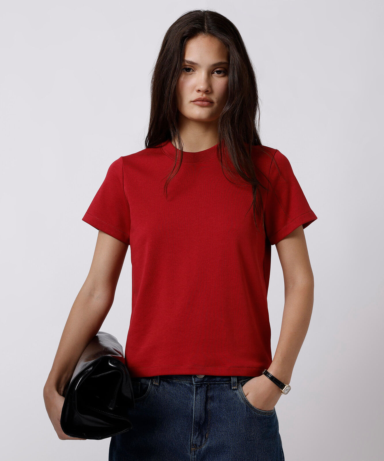 camiseta feminina de algodão slim mindset vermelha