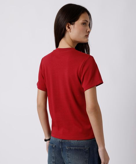 camiseta feminina de algodão slim mindset vermelha