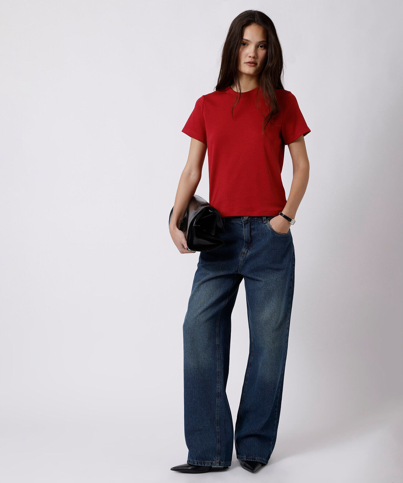 camiseta feminina de algodão slim mindset vermelha