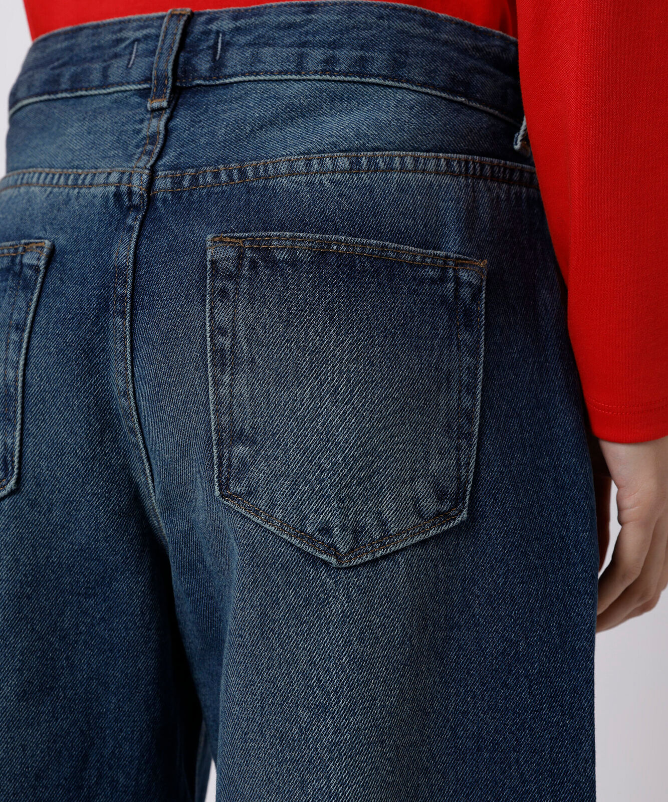 calça reta feminina jeans mindset azul