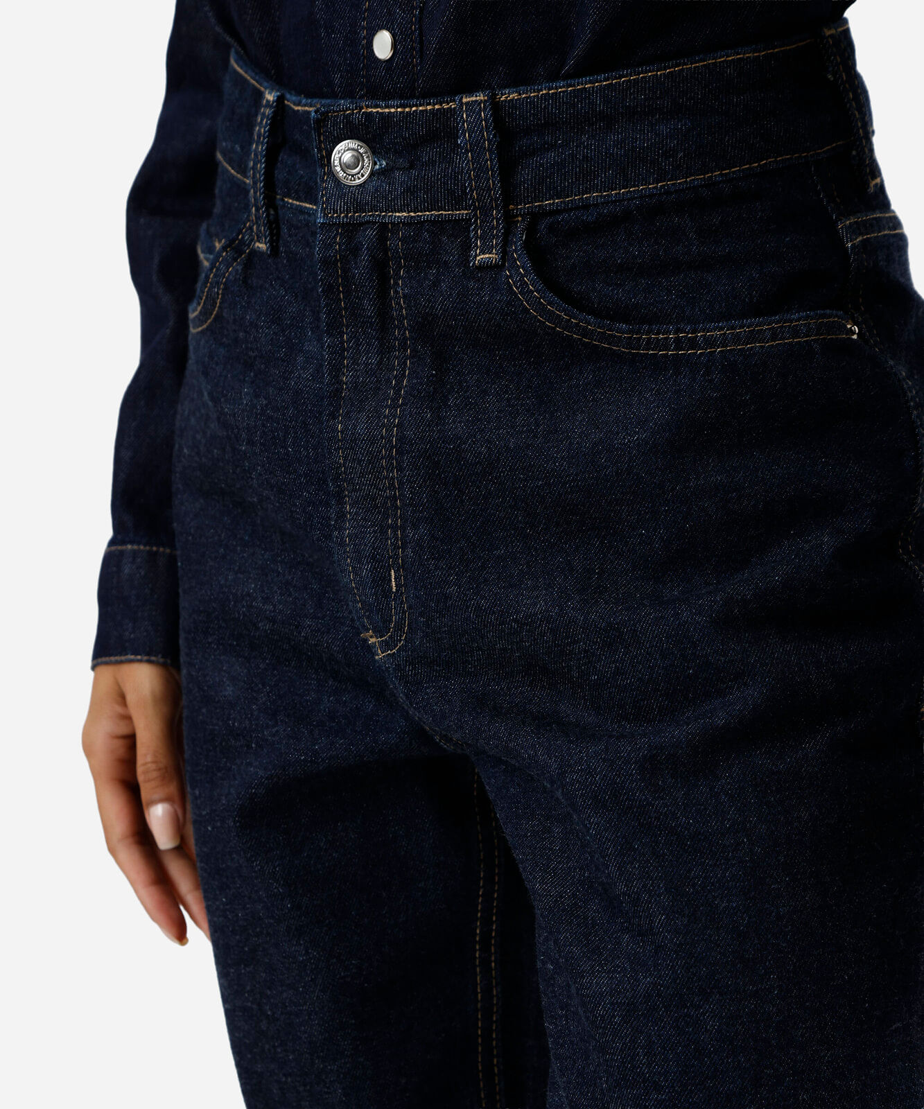 calça mom jeans cintura super alta azul