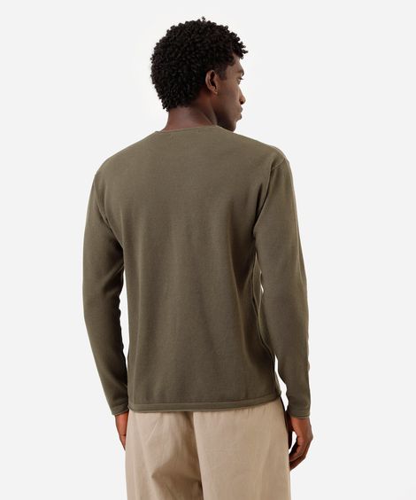 suéter masculino de tricot texturizado verde