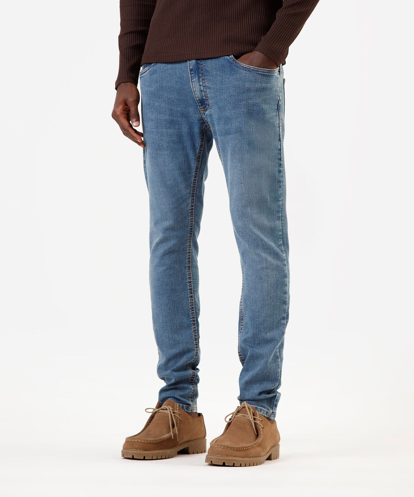 calça jeans super skinny masculina azul