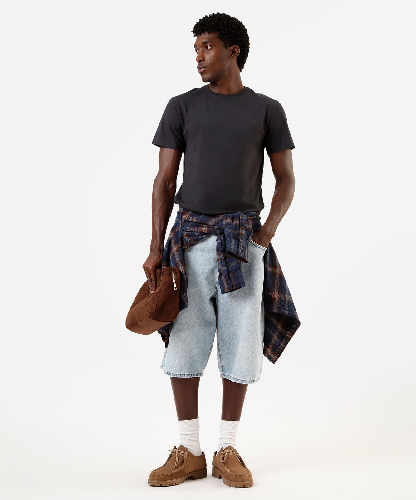 camiseta slim masculina de algodão cinza