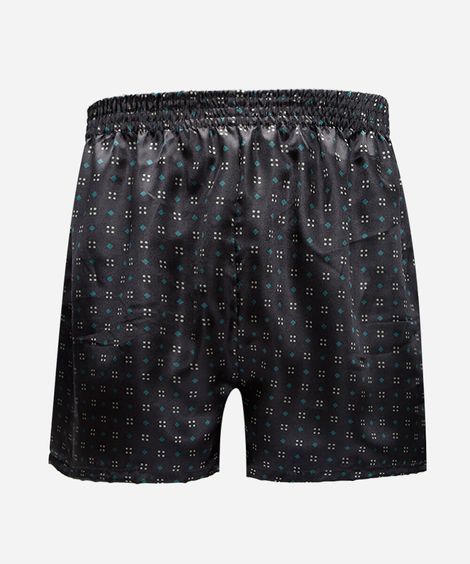 cueca samba canção masculina estampada acetinada preta