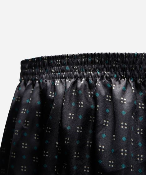 cueca samba canção masculina estampada acetinada preta
