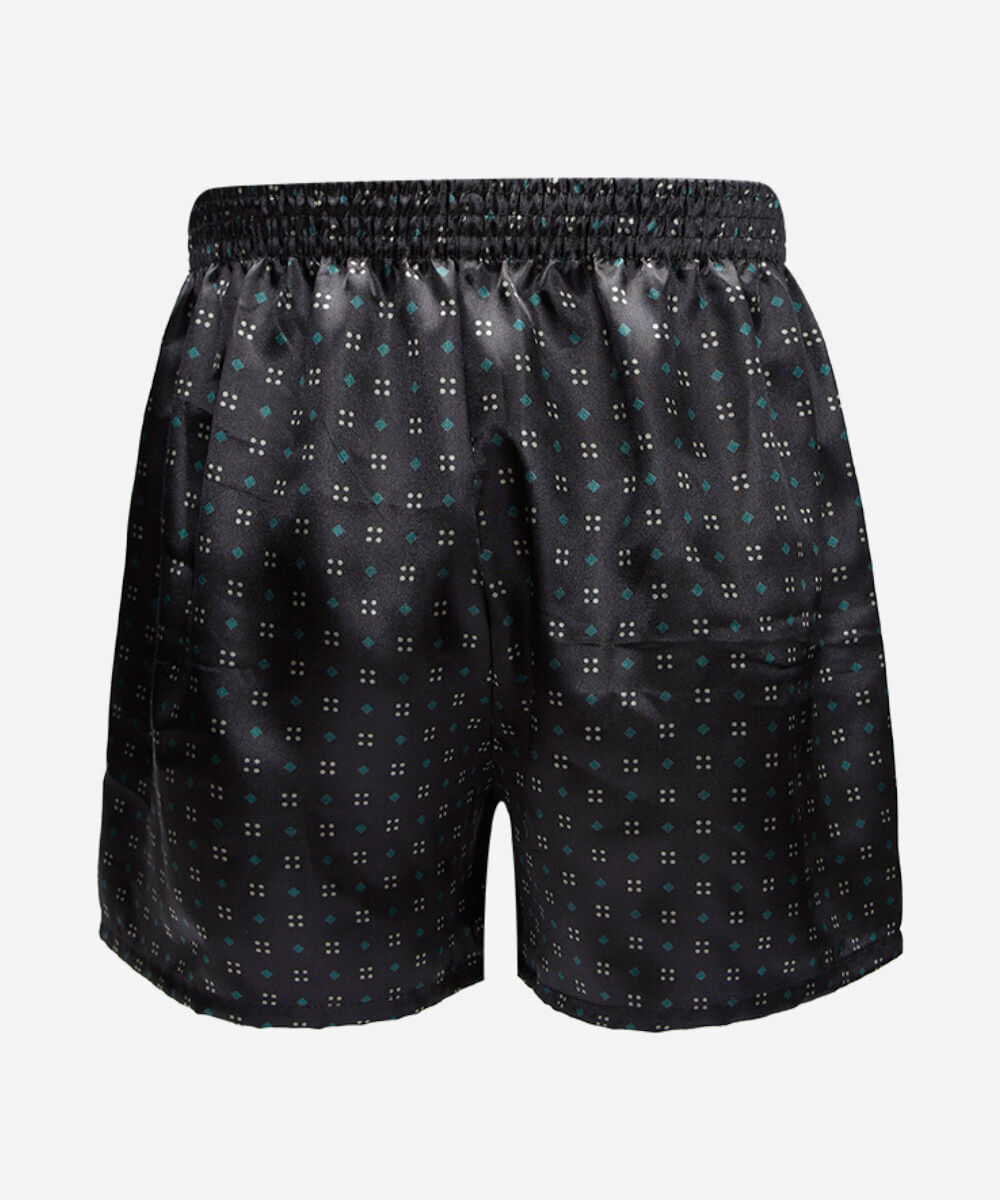 cueca samba canção masculina estampada acetinada preta