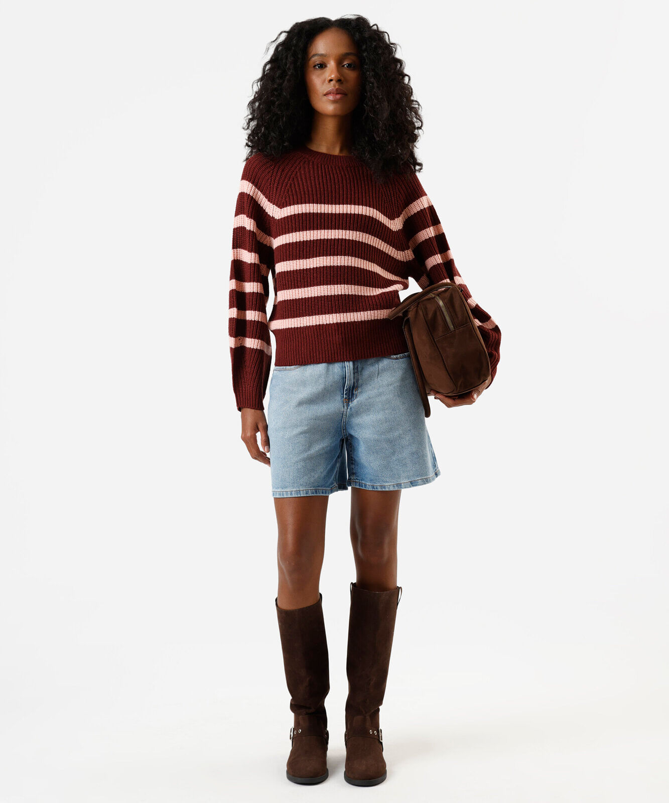 short feminino jeans cintura alta azul
