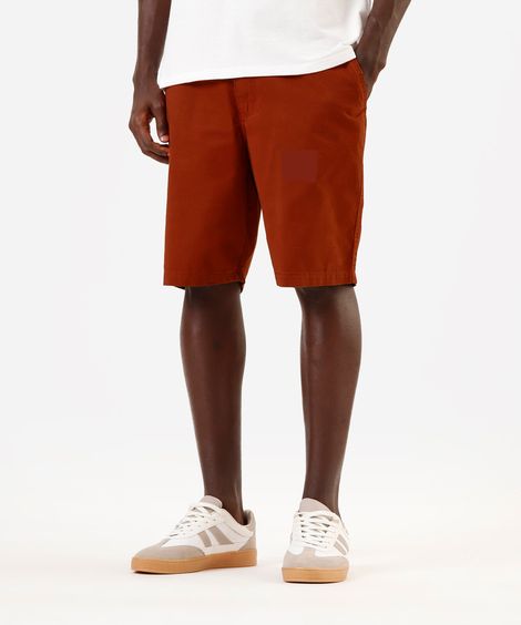 bermuda de sarja masculina reta vermelha