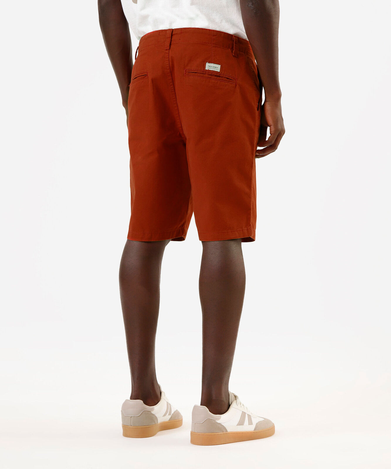 bermuda de sarja masculina reta vermelha