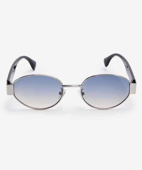 óculos de sol oval triton feminino prateado