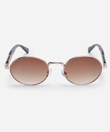 óculos de sol oval triton unissex dourado