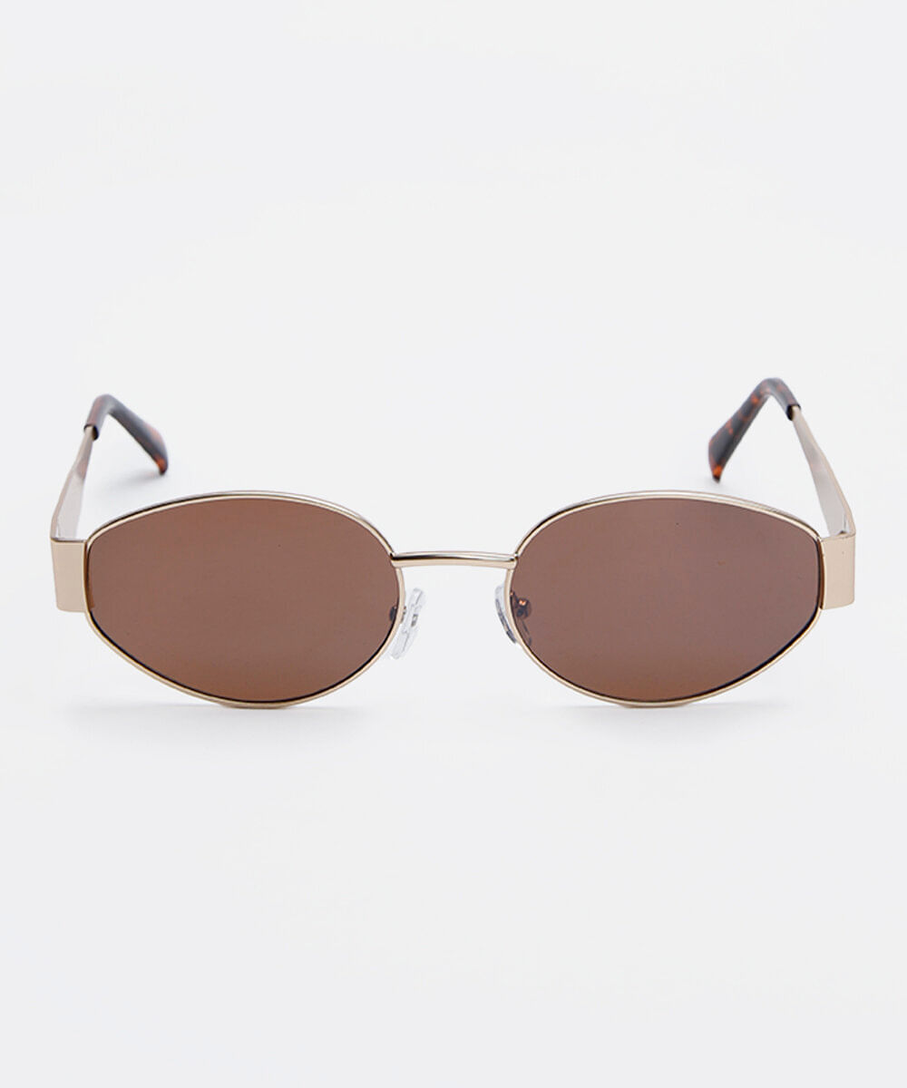 óculos de sol oval triton unissex dourado