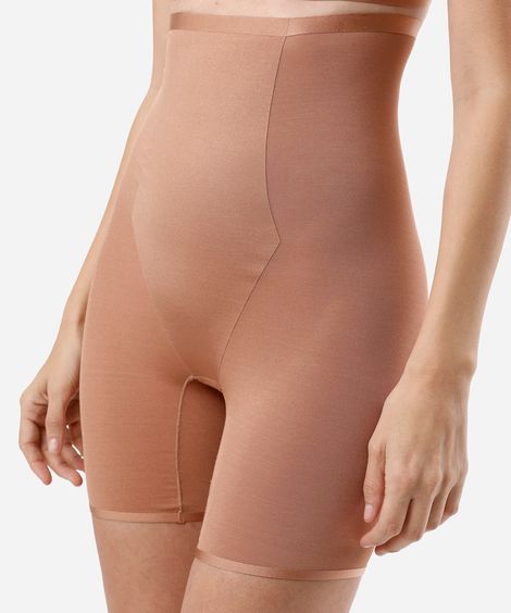 bermuda modeladora feminina de poliamida bege