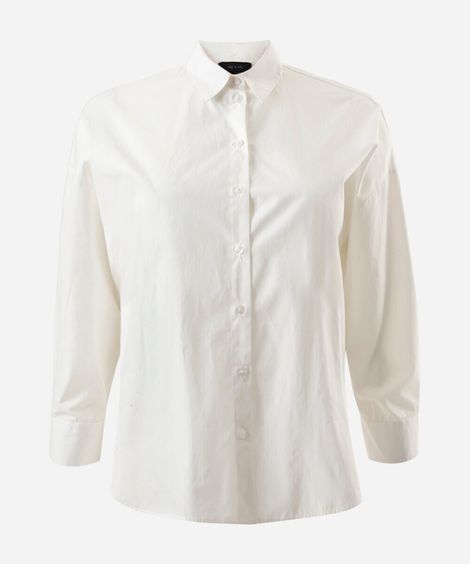 camisa oversized feminina de algodão manga longa plus size off white