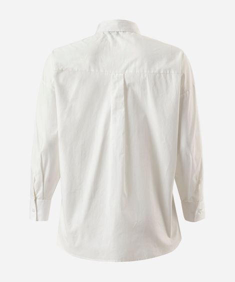 camisa oversized feminina de algodão manga longa plus size off white