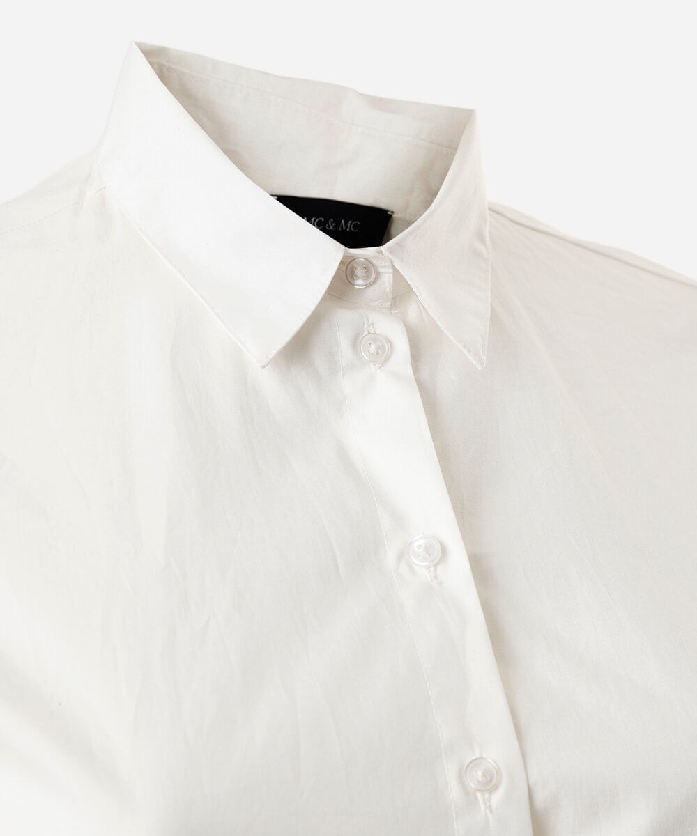 camisa oversized feminina de algodão manga longa plus size off white