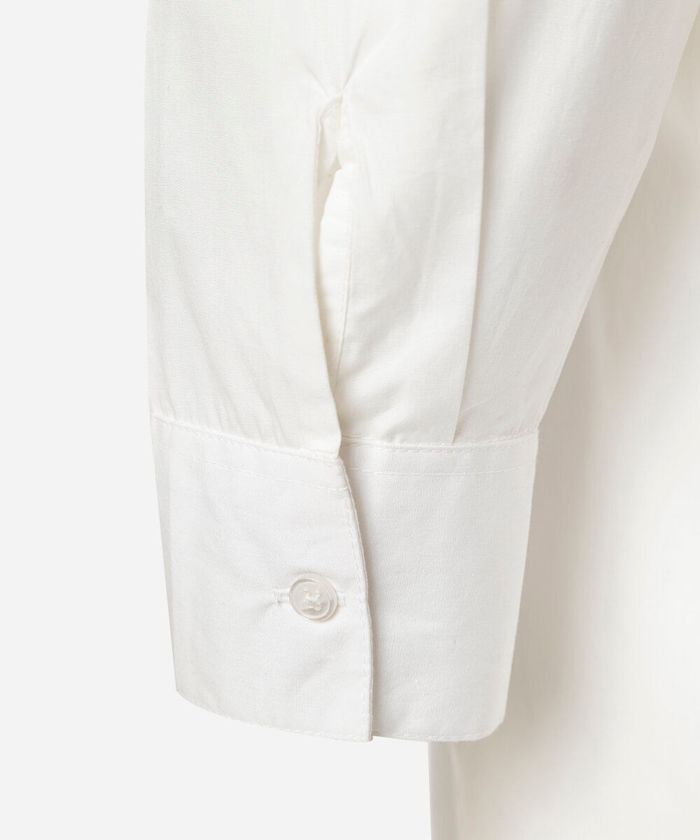 camisa oversized feminina de algodão manga longa plus size off white