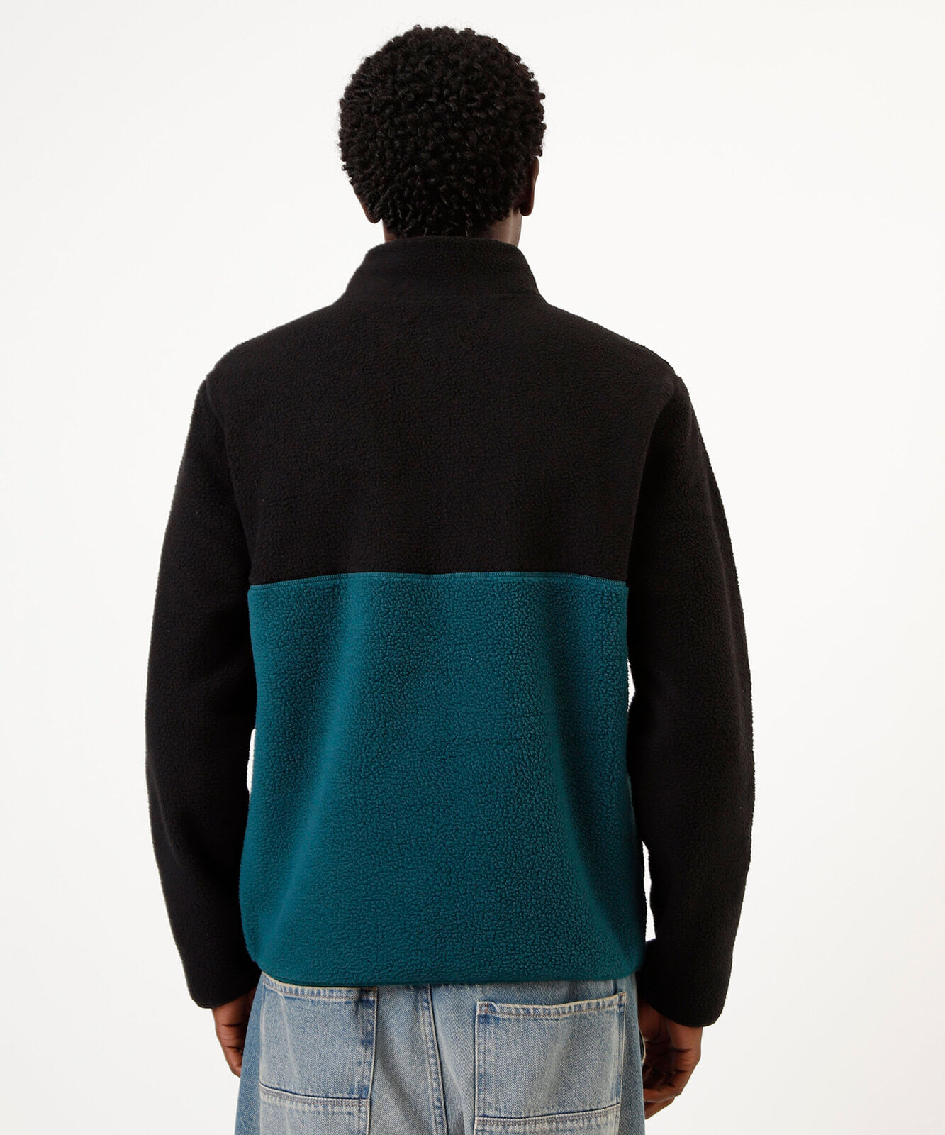 blusão masculino fleece com zíper verde
