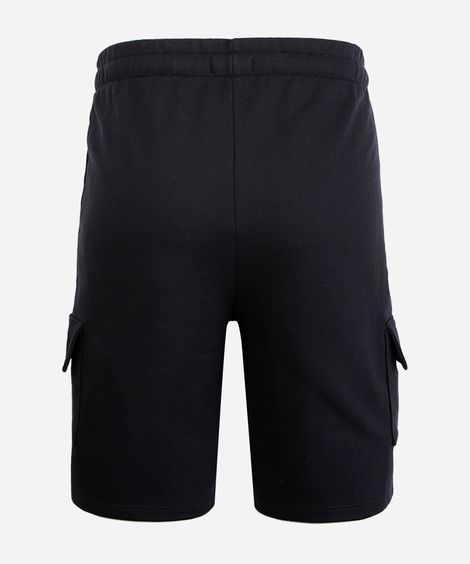 bermuda de moletom juvenil bolsos cargo preta