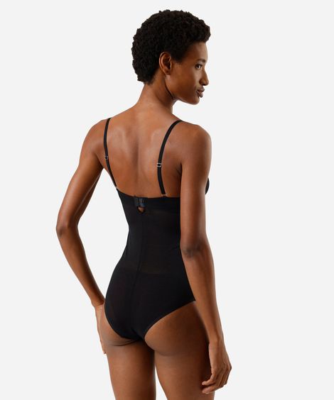 body meia taça feminino de poliamida preto