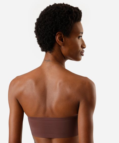 top faixa feminino com bojo removível marrom