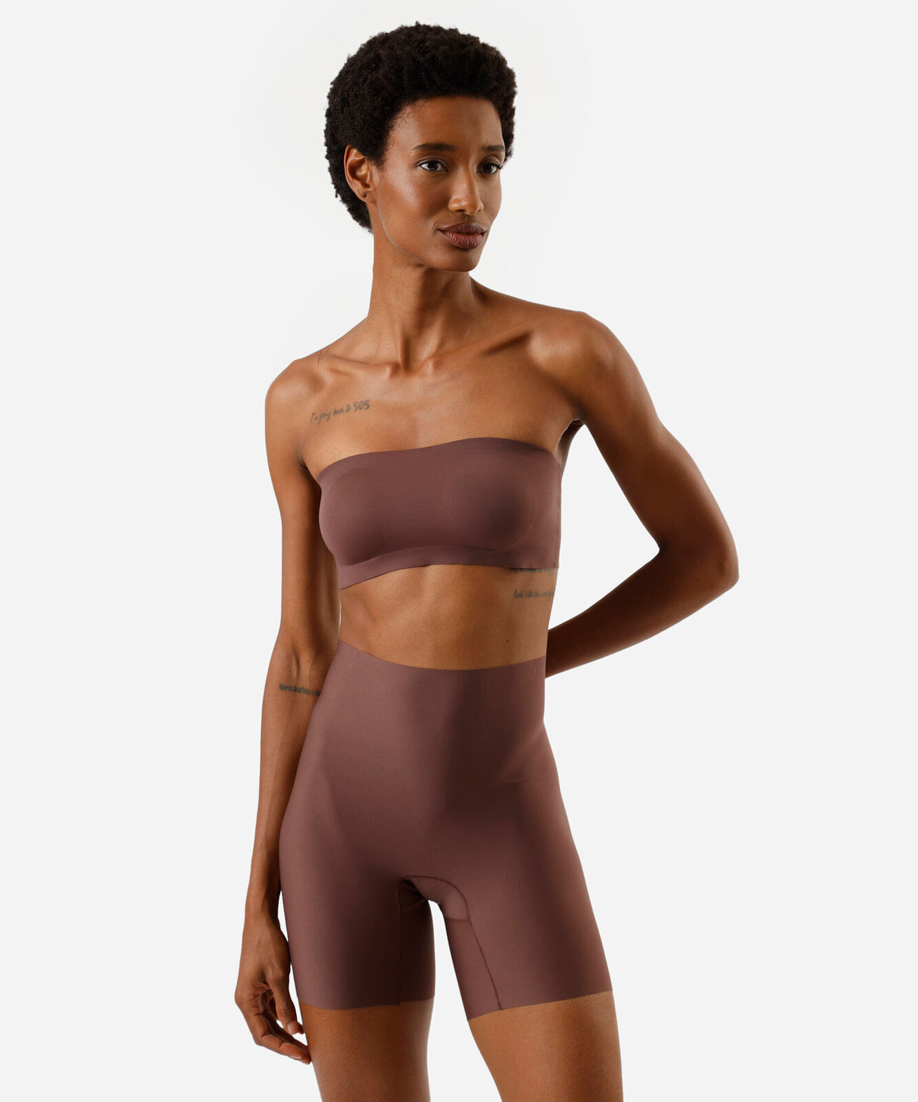 top faixa feminino com bojo removível marrom