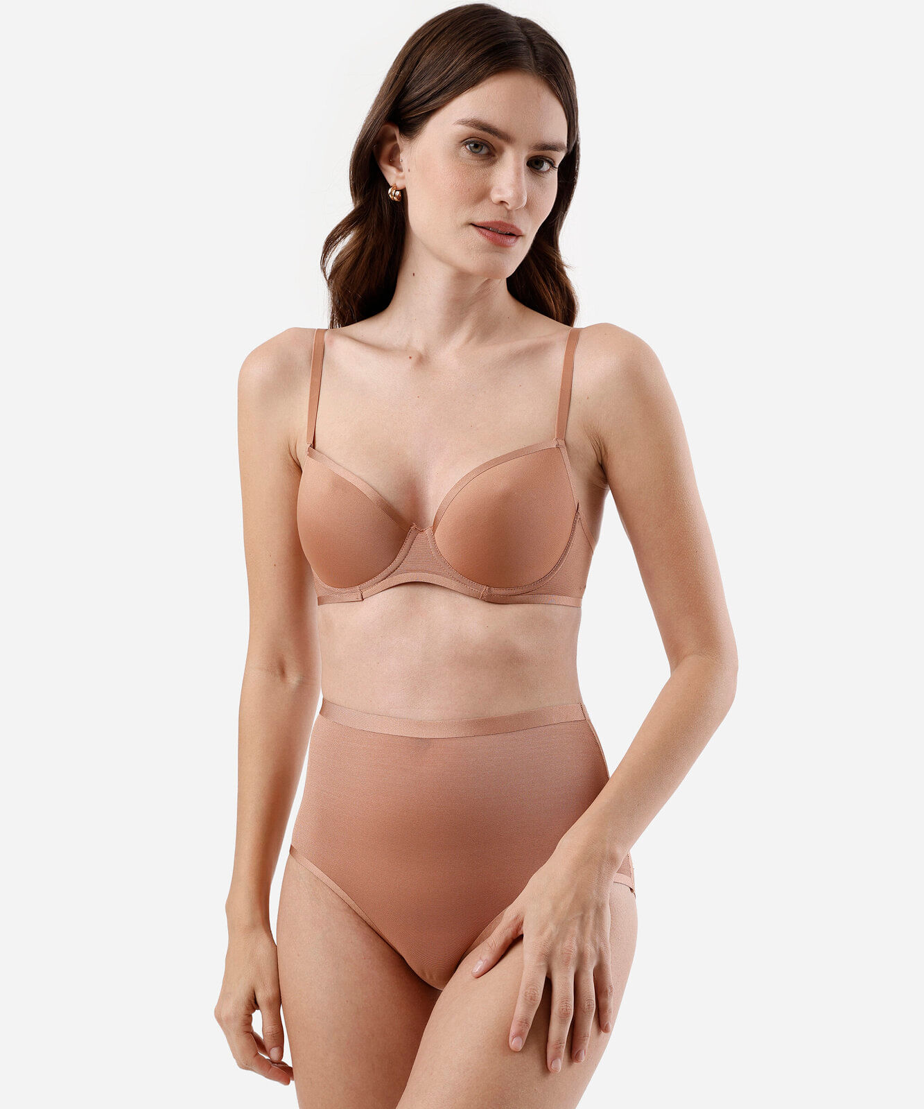 sutiã base feminino de poliamida marrom