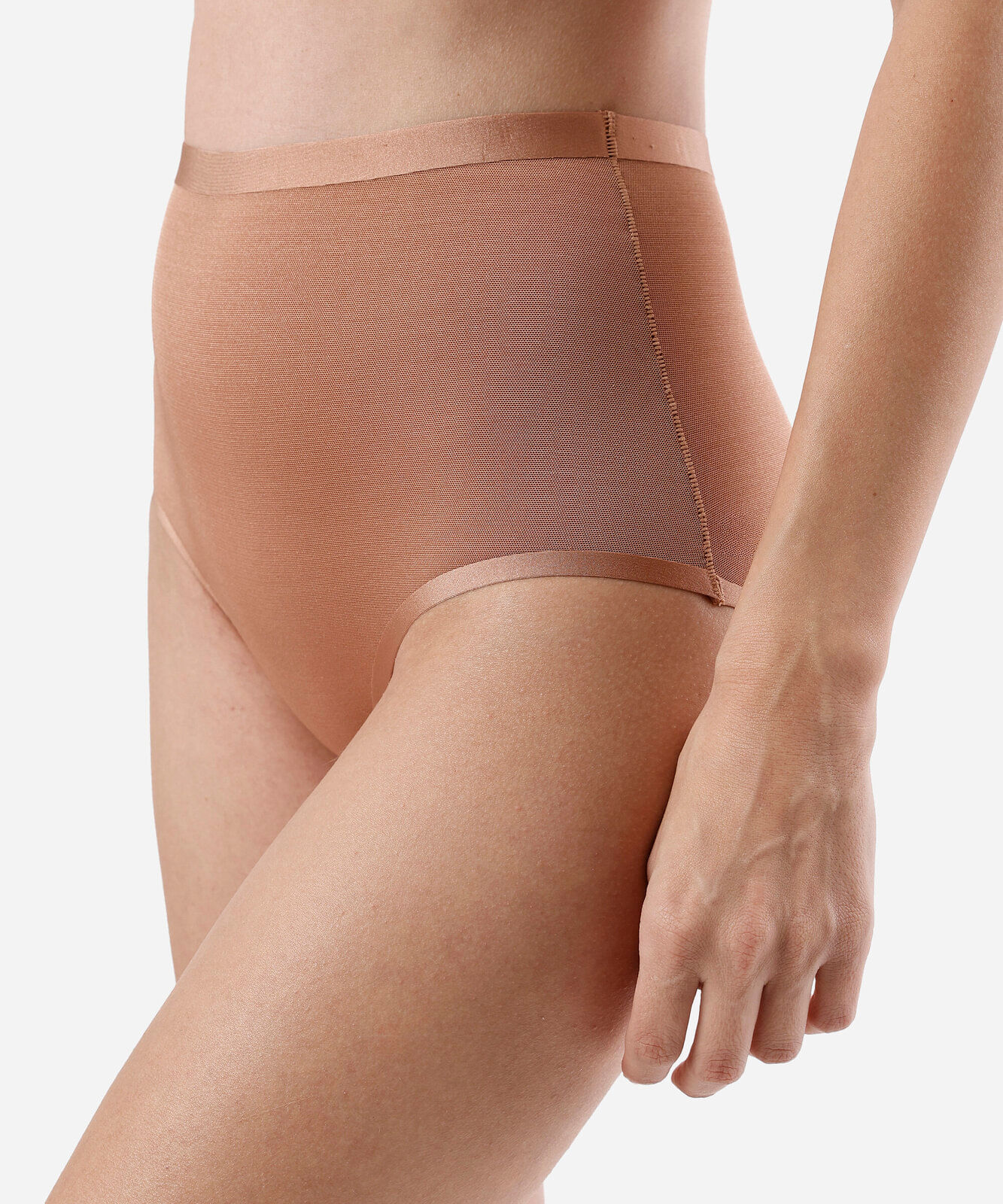 calcinha hot pant feminina de poliamida marrom