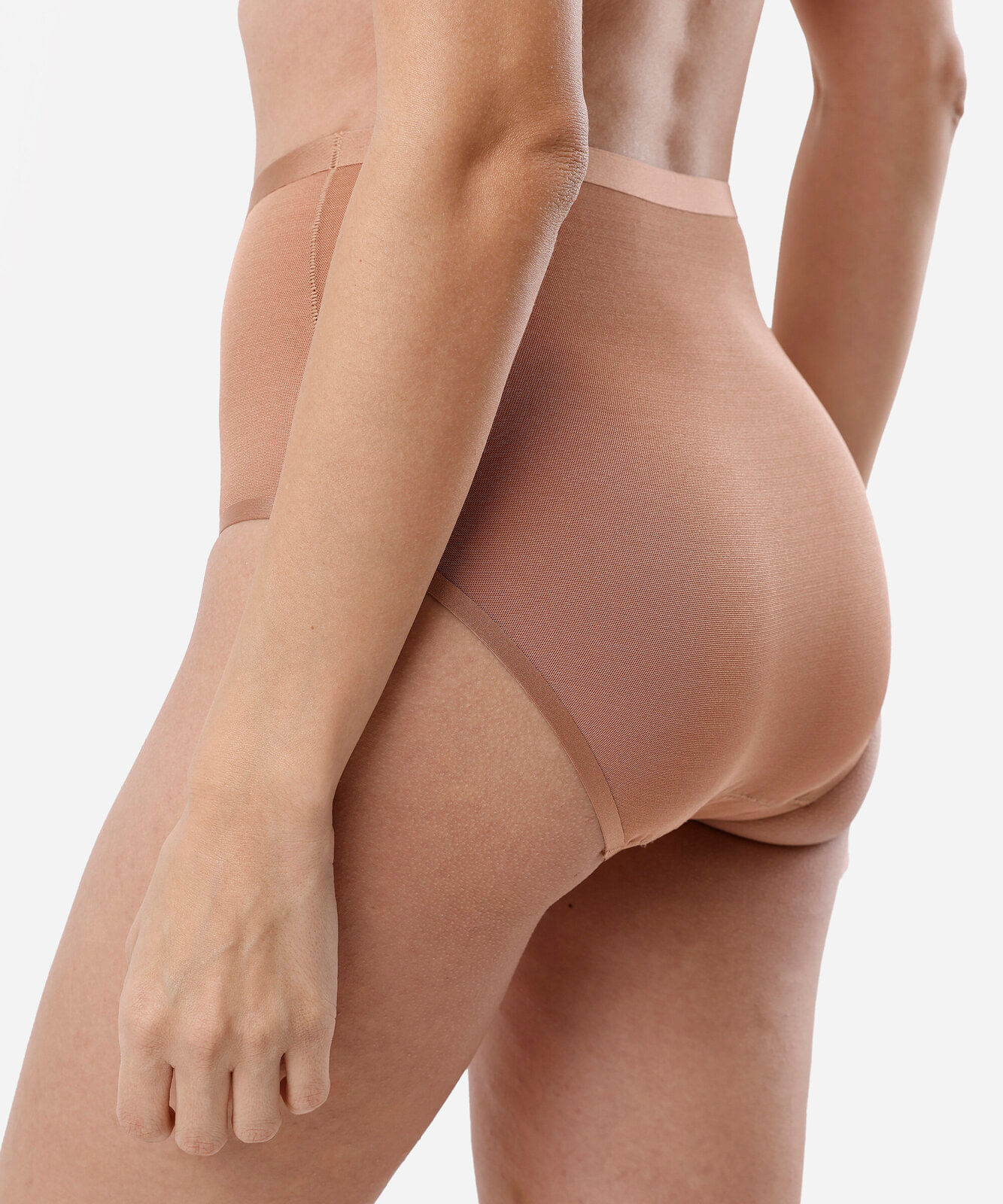 calcinha hot pant feminina de poliamida marrom