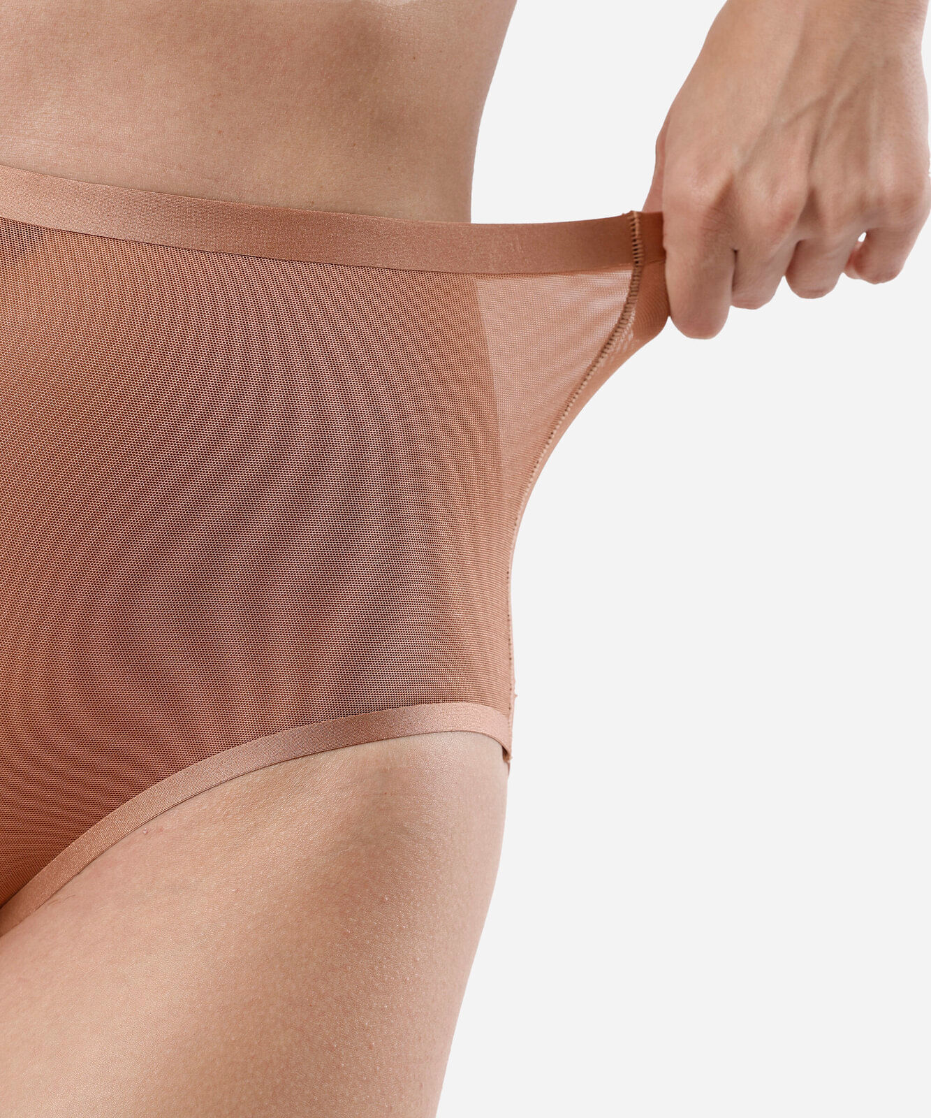 calcinha hot pant feminina de poliamida marrom