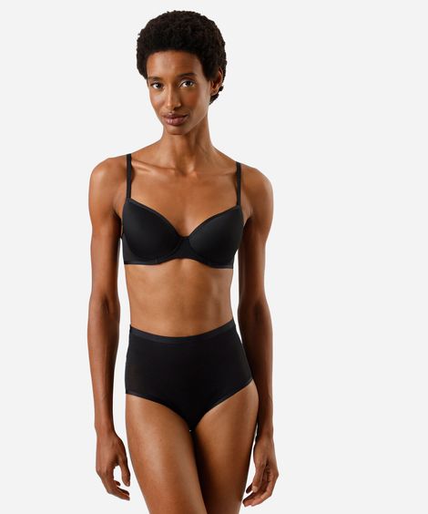 calcinha hot pant feminina de poliamida preta
