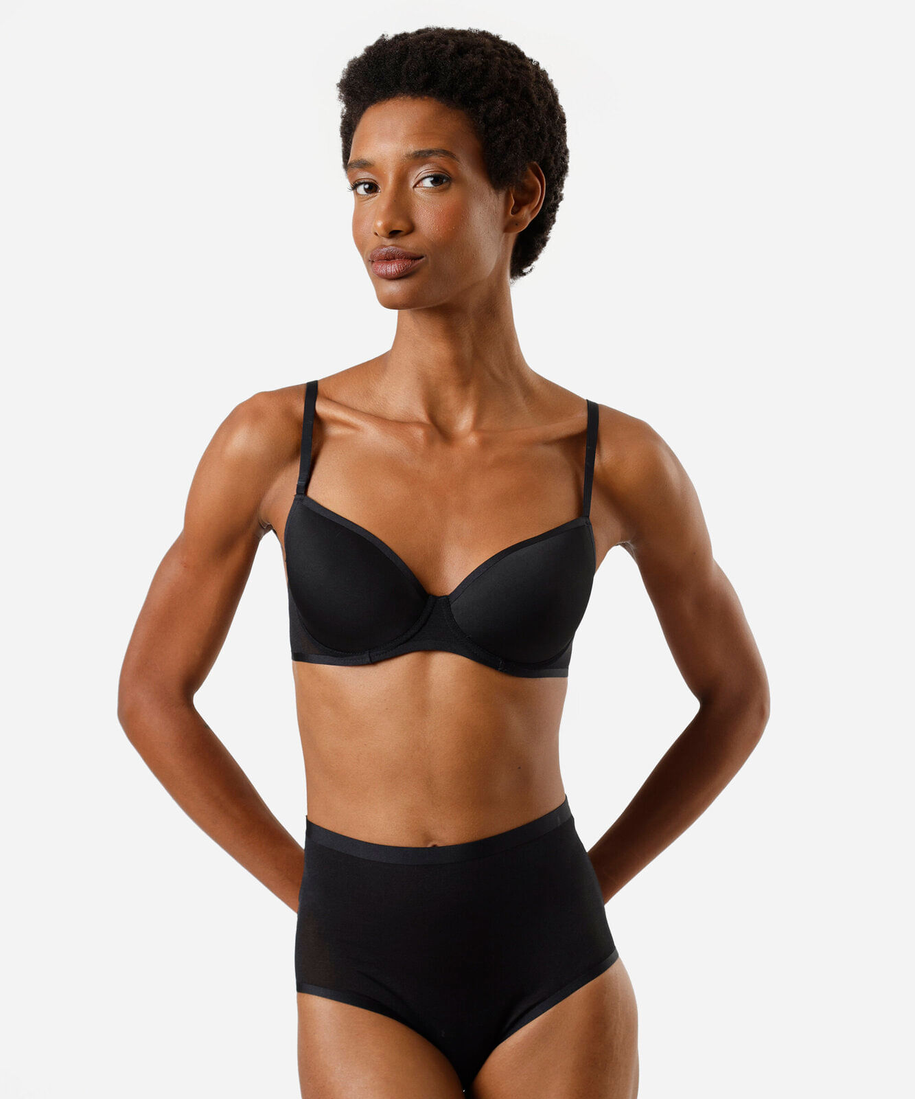 sutiã base feminino de poliamida preto