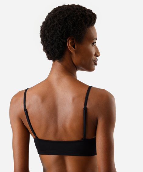 sutiã top faixa feminino de poliamida preto