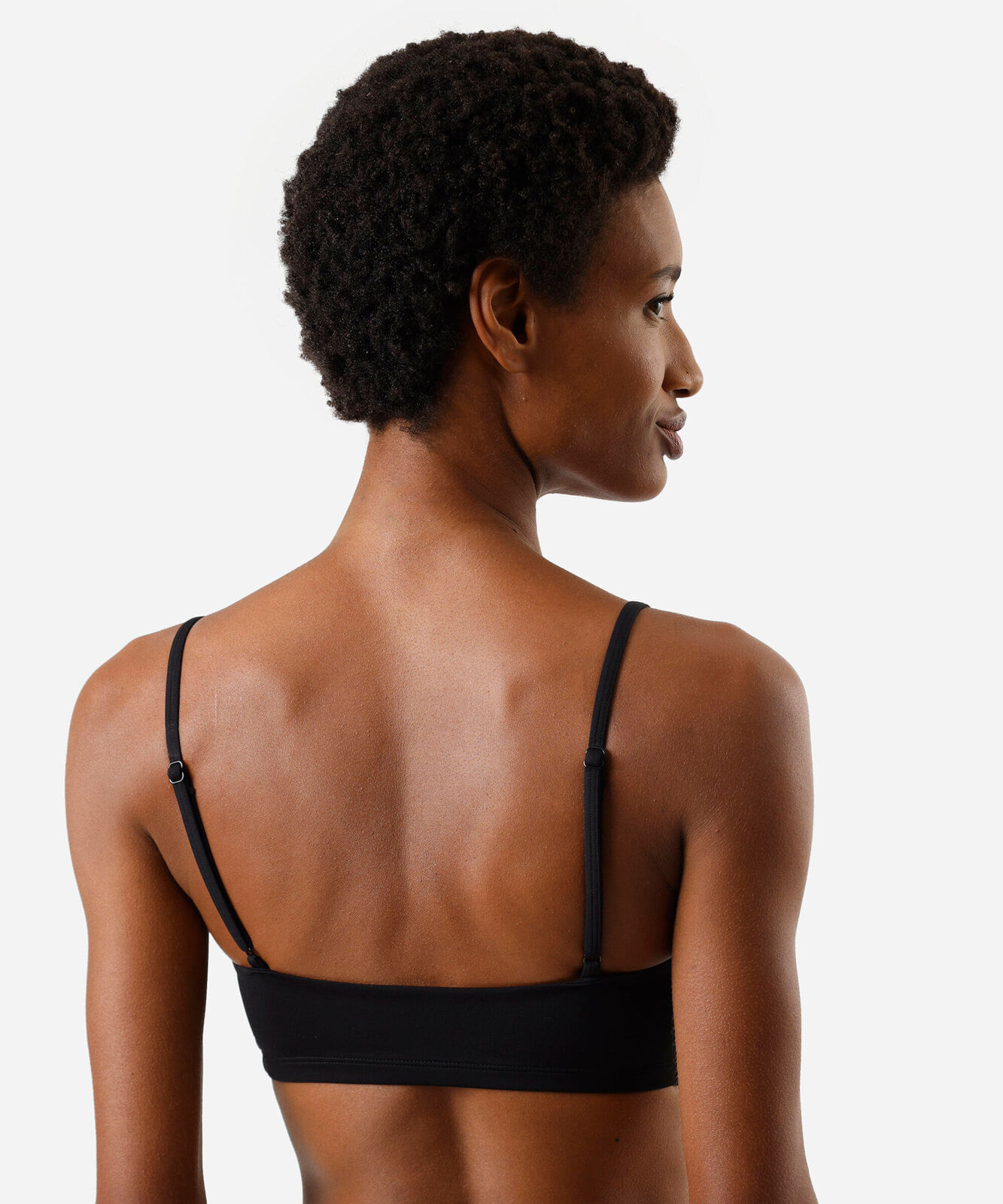 sutiã top faixa feminino de poliamida preto