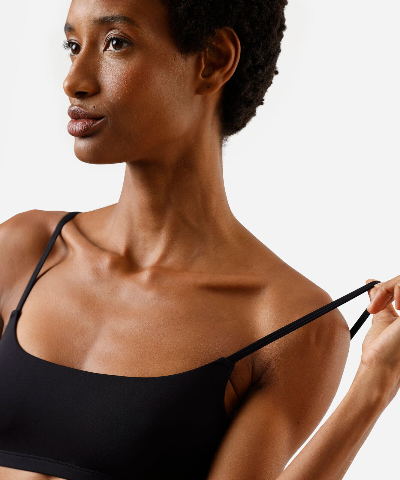 sutiã top faixa feminino de poliamida preto