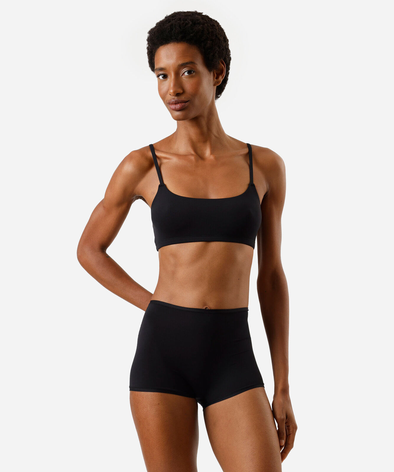 sutiã top faixa feminino de poliamida preto