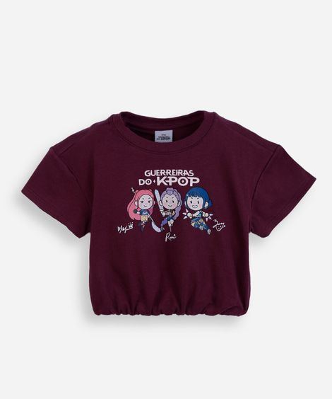 blusa balonê infantil guerreiras do kpop vinho