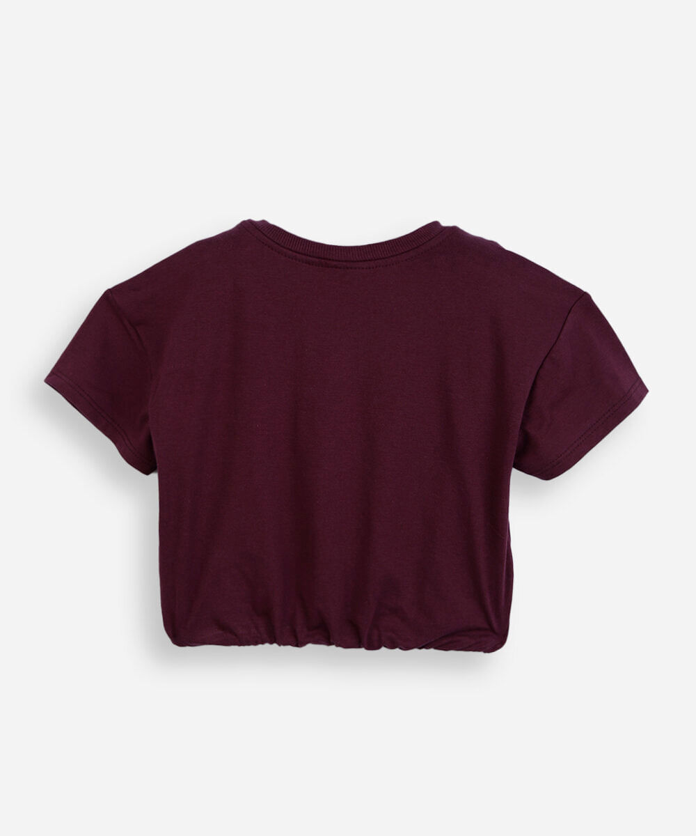 blusa balonê infantil guerreiras do kpop vinho