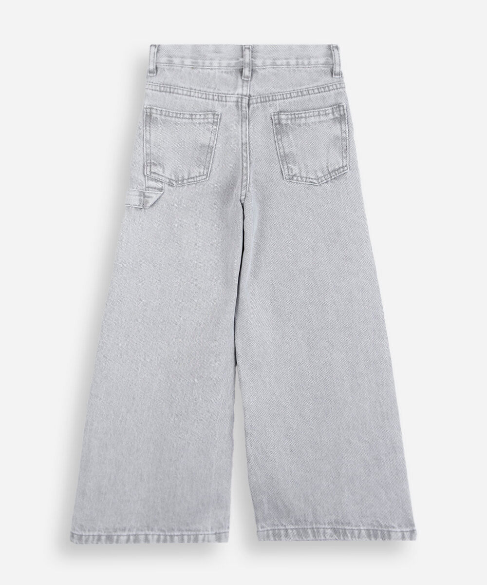 calça wide leg infantil guerreiras do kpop cinza