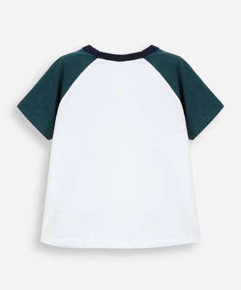 camiseta raglan infantil de algodão off white