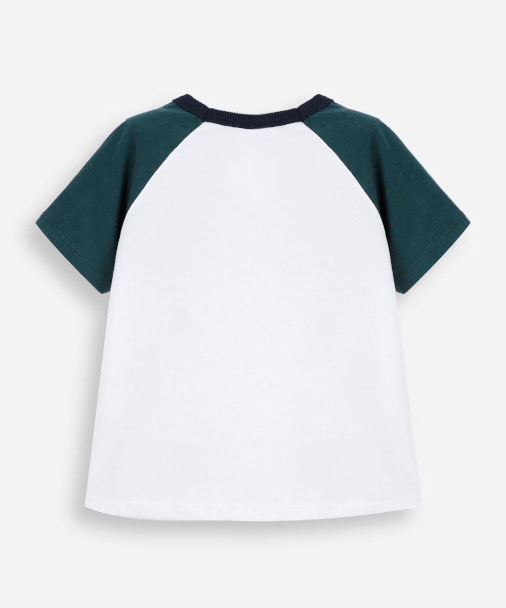camiseta raglan infantil de algodão off white