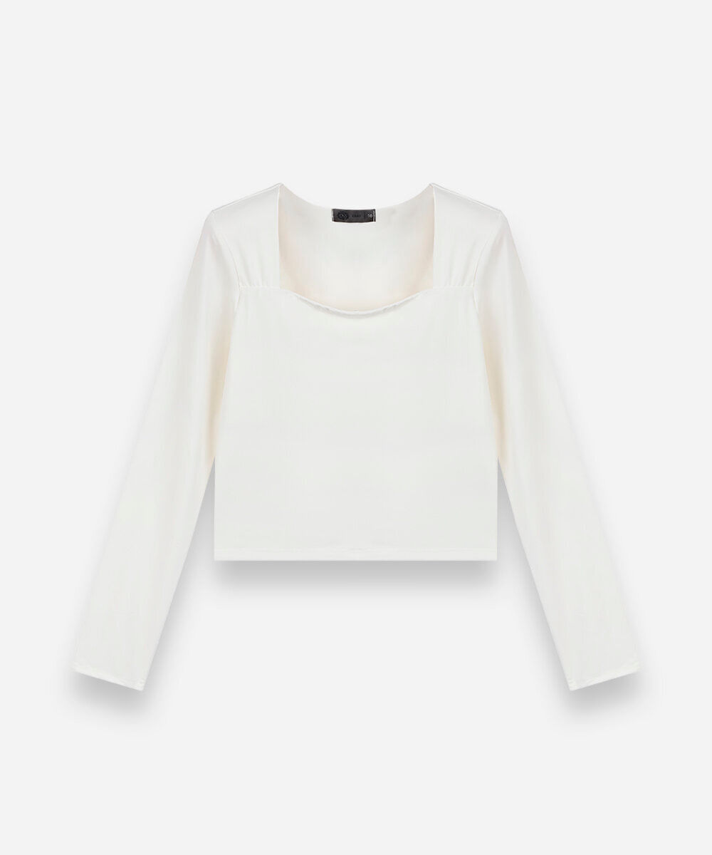 blusa juvenil manga longa bege