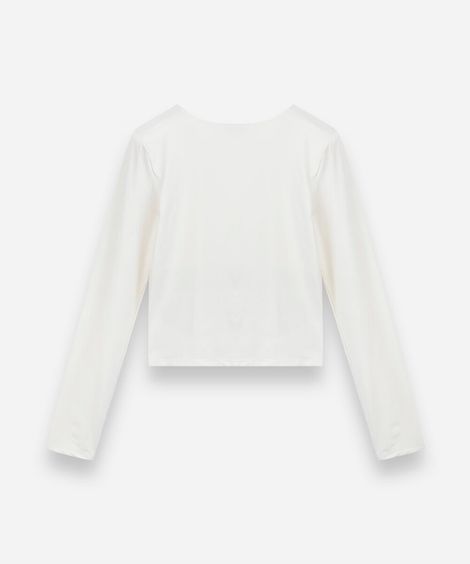 blusa juvenil manga longa bege