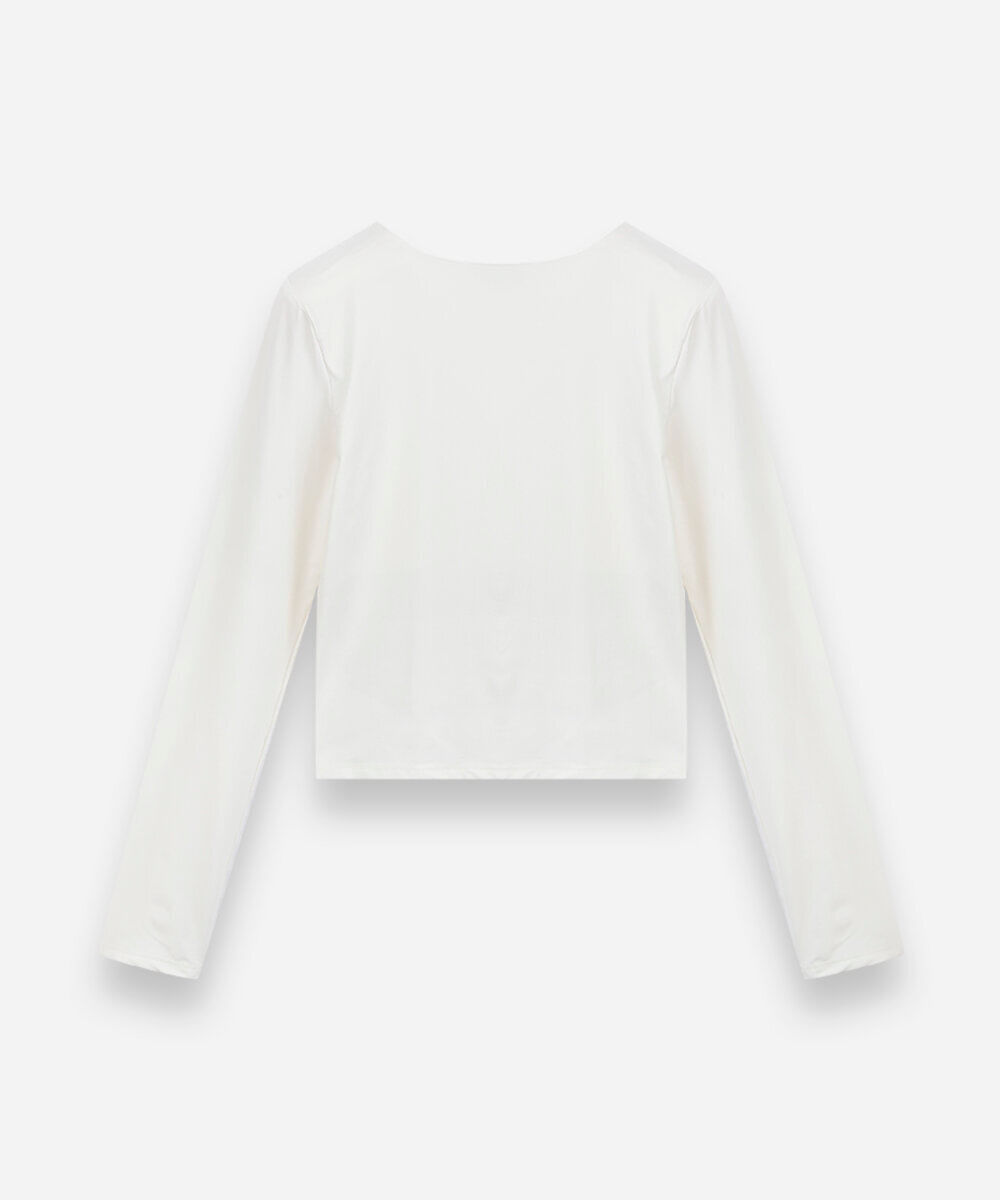 blusa juvenil manga longa bege