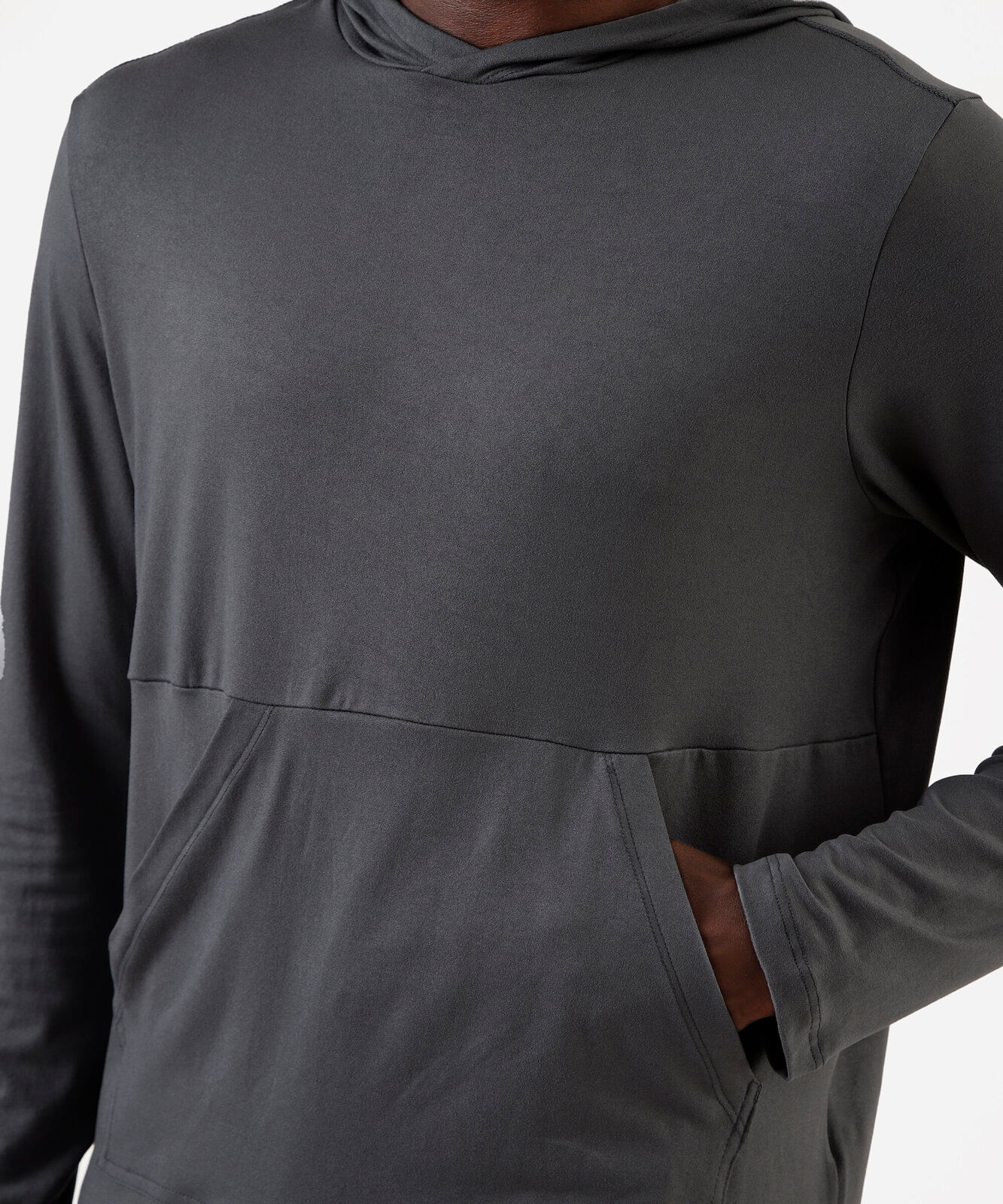 camiseta masculina manga longa com capuz cea sports cinza