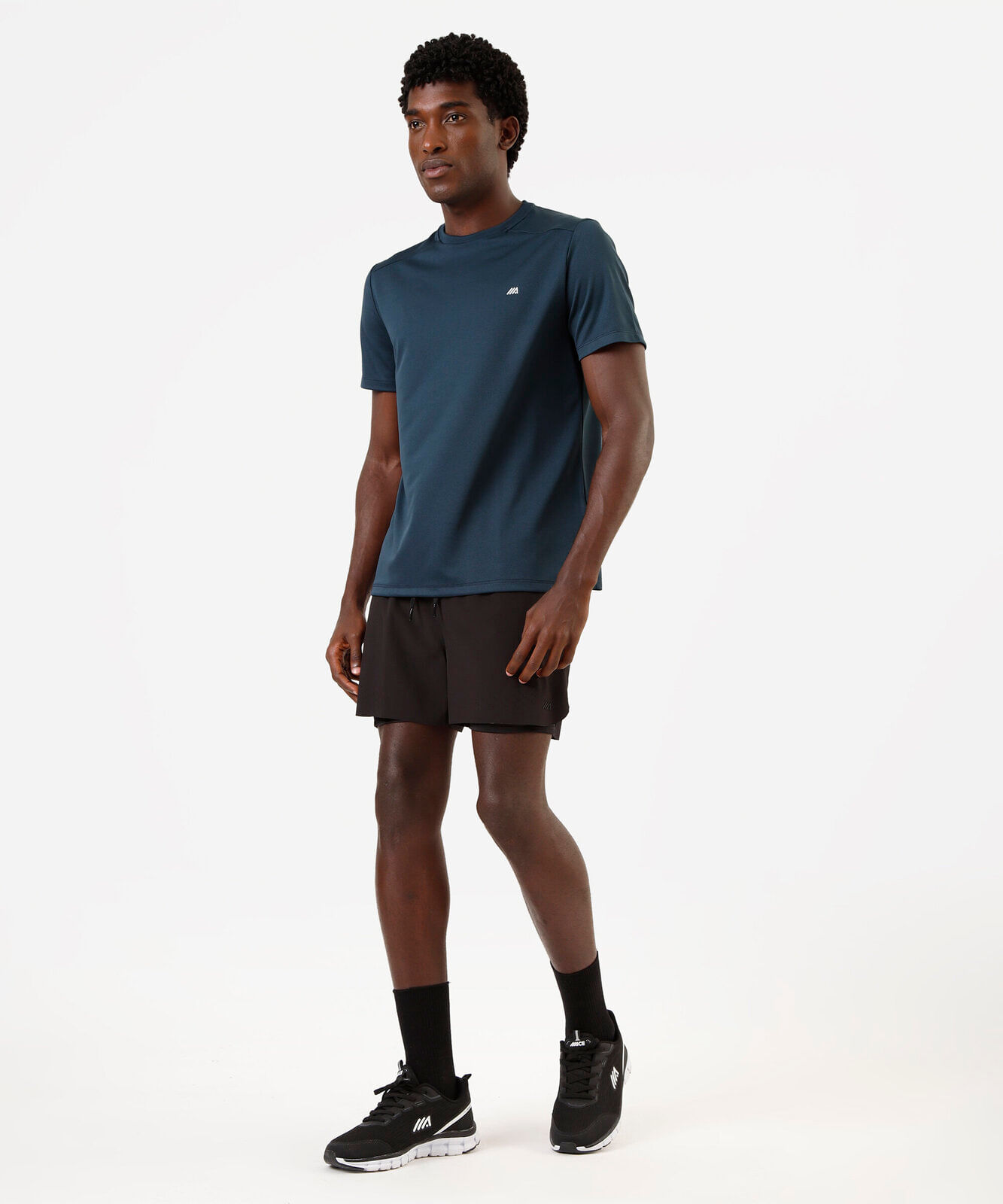 camiseta masculina esportiva ace com recorte verde