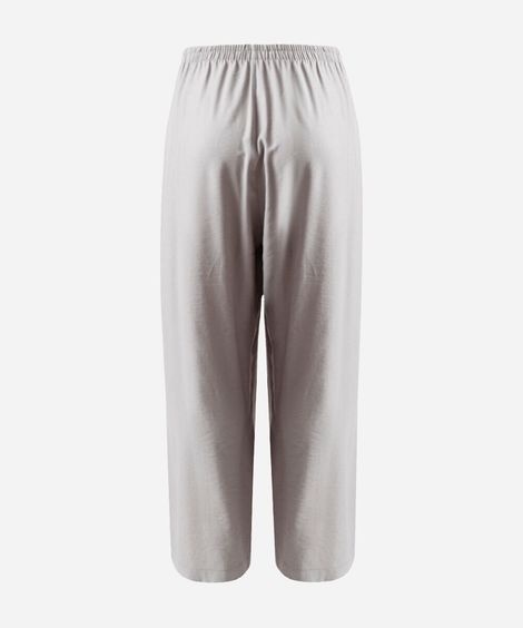 calça alfaiataria com prega e bolso plus size cinza