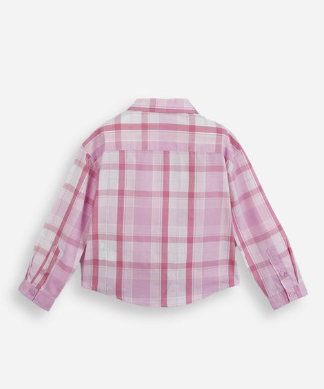 camisa xadrez infantil com nózinho rosa