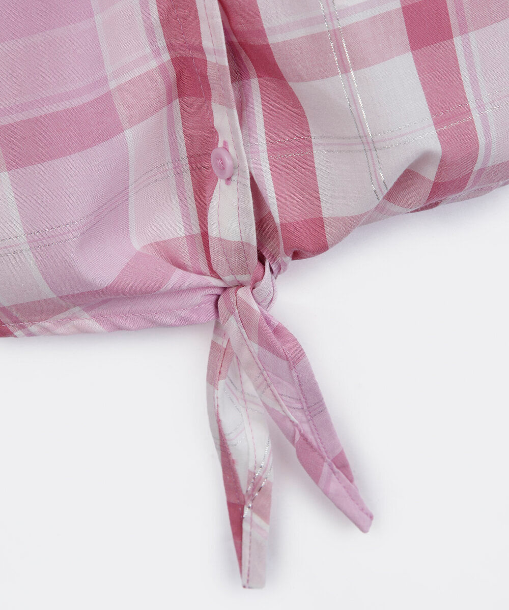 camisa xadrez infantil com nózinho rosa